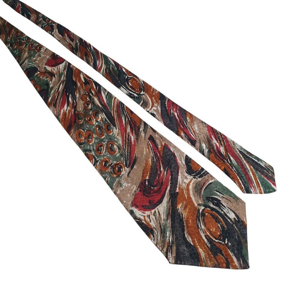 Vintage Elements Abstract Patterned Tie Designer Art Office Gift Dad Polyester